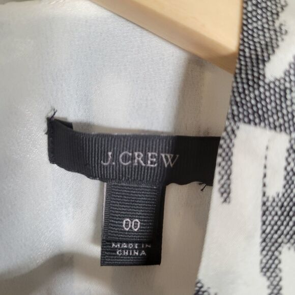 J.Crew Black Ikat Print Silk Flutter Sleeve Dress - Picture 8 of 10